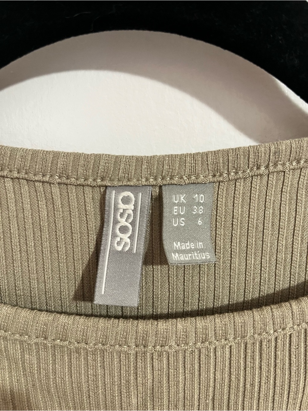 ASOS Ribbed Tank Top - Taupe - Picture 3 of 4